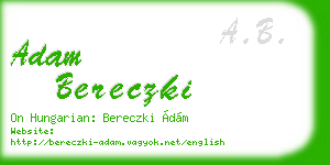 adam bereczki business card